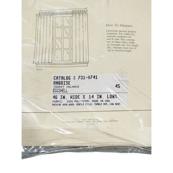 Vintage Elizabeth Gray Eggshell Lace Amboise Insert Valance Curtain Panel 46X14 - Picture 3 of 4